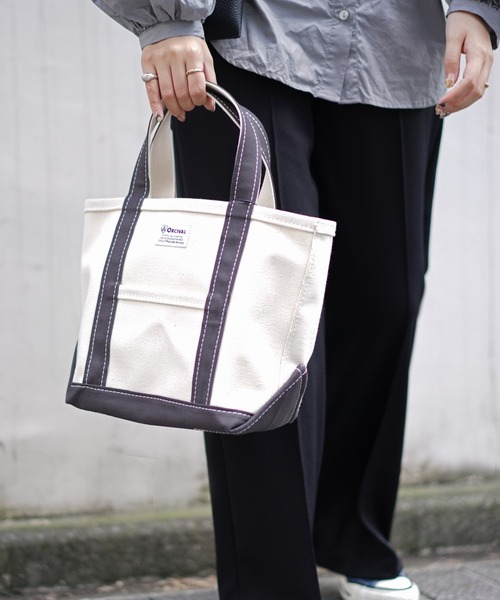 ORCIVAL（オーシバル）の「ORCIVAL (オーシバル）　24oz CANVAS TOTE BAG　キャンバストートバッグ SMALL /RC-7060 HVC（トートバッグ・レディース・チャコールグレー/ライトグレー/ライトブルー/ブルーグレー/アイボリー/グレー系その他/チョコ/ライトイエロー/ピンクベージュ・FREE）」の15枚目の写真