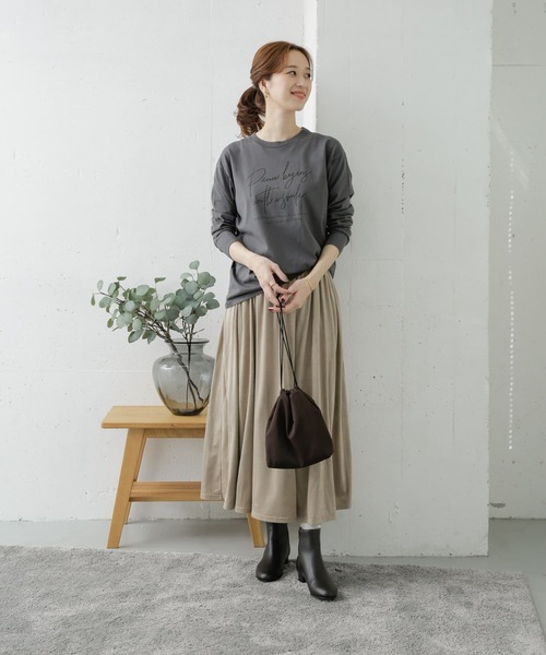 URBAN RESEARCH DOORS(アーバンリサーチドアーズ)の「スウェードギャザースカート(スカート・レディース・モカ/グレー系その他/カーキ・ONE)」の16枚目の写真