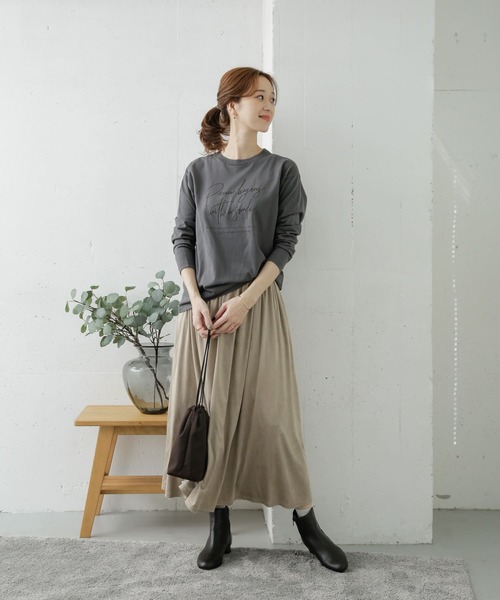 URBAN RESEARCH DOORS(アーバンリサーチドアーズ)の「スウェードギャザースカート(スカート・レディース・モカ/グレー系その他/カーキ・ONE)」の17枚目の写真