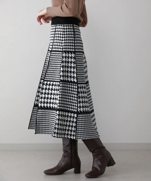 Bou Jeloud（ブージュルード）の「MIXパターンチェックニットスカート（スカート・レディース・ブラック/ベージュ・FREE）」の13枚目の写真