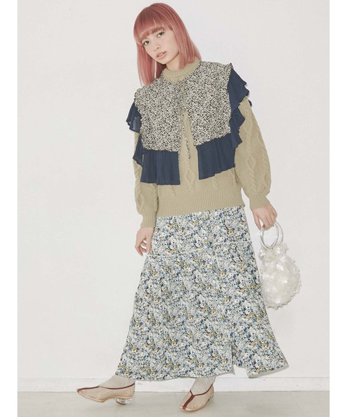 merry jenny（メリージェニー）の「アクリルハンドルおはなbag（ハンドバッグ・レディース・ブラック/オフホワイト・FREE）」の8枚目の写真