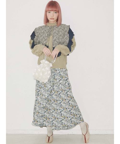 merry jenny（メリージェニー）の「アクリルハンドルおはなbag（ハンドバッグ・レディース・ブラック/オフホワイト・FREE）」の9枚目の写真