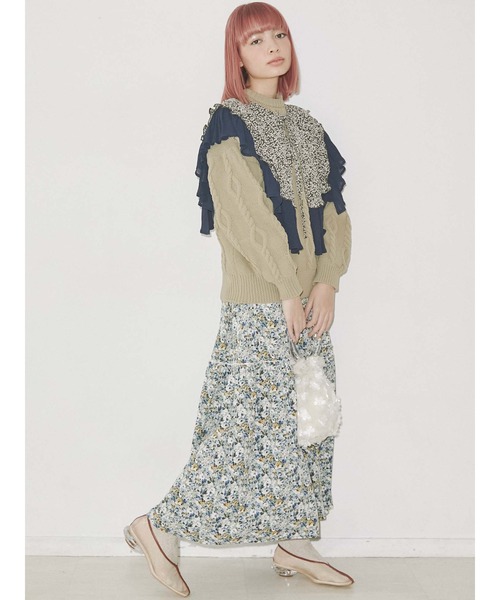 merry jenny（メリージェニー）の「アクリルハンドルおはなbag（ハンドバッグ・レディース・ブラック/オフホワイト・FREE）」の10枚目の写真