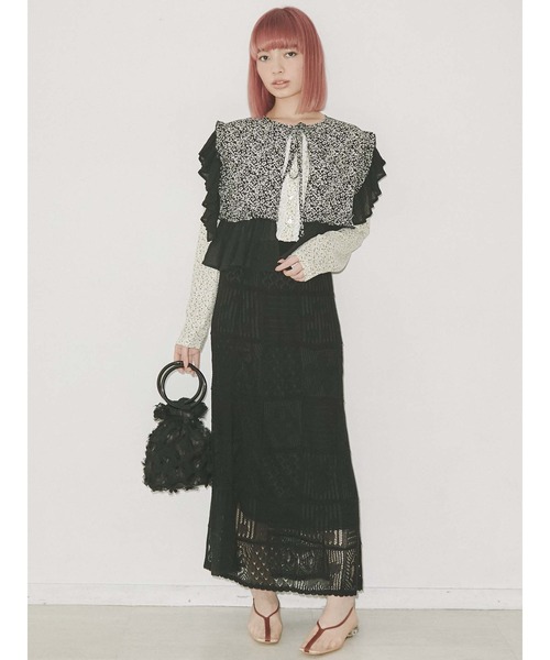 merry jenny（メリージェニー）の「アクリルハンドルおはなbag（ハンドバッグ・レディース・ブラック/オフホワイト・FREE）」の15枚目の写真