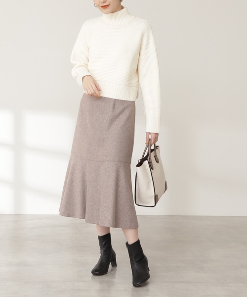 N.（N. Natural Beauty Basic）（エヌエヌナチュラルビューティーベーシック）の「◆ウォームタッチマーメイドスカート（スカート・レディース・ブルー/モカ/ナチュラル・MEDIUM）」の2枚目の写真