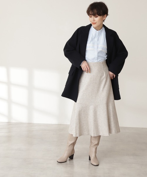 N.（N. Natural Beauty Basic）（エヌエヌナチュラルビューティーベーシック）の「◆ウォームタッチマーメイドスカート（スカート・レディース・ブルー/モカ/ナチュラル・MEDIUM）」の14枚目の写真