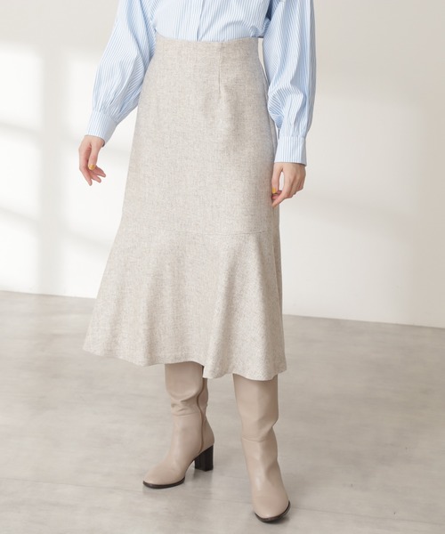 N.（N. Natural Beauty Basic）（エヌエヌナチュラルビューティーベーシック）の「◆ウォームタッチマーメイドスカート（スカート・レディース・ブルー/モカ/ナチュラル・MEDIUM）」の5枚目の写真