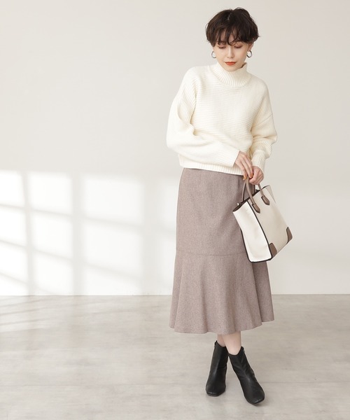 N.（N. Natural Beauty Basic）（エヌエヌナチュラルビューティーベーシック）の「◆ウォームタッチマーメイドスカート（スカート・レディース・ブルー/モカ/ナチュラル・MEDIUM）」の12枚目の写真