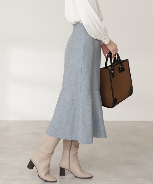 N.（N. Natural Beauty Basic）（エヌエヌナチュラルビューティーベーシック）の「◆ウォームタッチマーメイドスカート（スカート・レディース・ブルー/モカ/ナチュラル・MEDIUM）」の17枚目の写真
