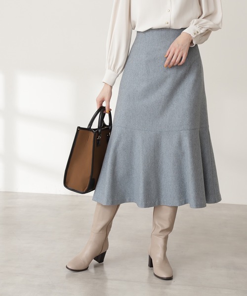 N.（N. Natural Beauty Basic）（エヌエヌナチュラルビューティーベーシック）の「◆ウォームタッチマーメイドスカート（スカート・レディース・ブルー/モカ/ナチュラル・MEDIUM）」の7枚目の写真