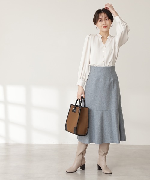 N.（N. Natural Beauty Basic）（エヌエヌナチュラルビューティーベーシック）の「◆ウォームタッチマーメイドスカート（スカート・レディース・ブルー/モカ/ナチュラル・MEDIUM）」の9枚目の写真