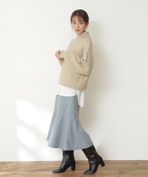 N.（N. Natural Beauty Basic）（エヌエヌナチュラルビューティーベーシック）の「◆ウォームタッチマーメイドスカート（スカート・レディース・ブルー/モカ/ナチュラル・MEDIUM）」の22枚目の写真