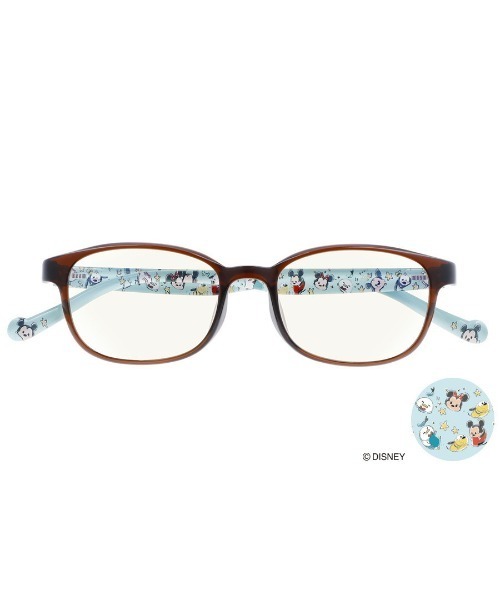 Disney(ディズニー)の「ウェリントン型 PCめがね|Zoff PC Disney TSUM TSUM(ブルーライトカット率約50%)(メガネ・レディース・パープル/ブラウン/ブルー/ブラウン系その他・FREE)」の5枚目の写真
