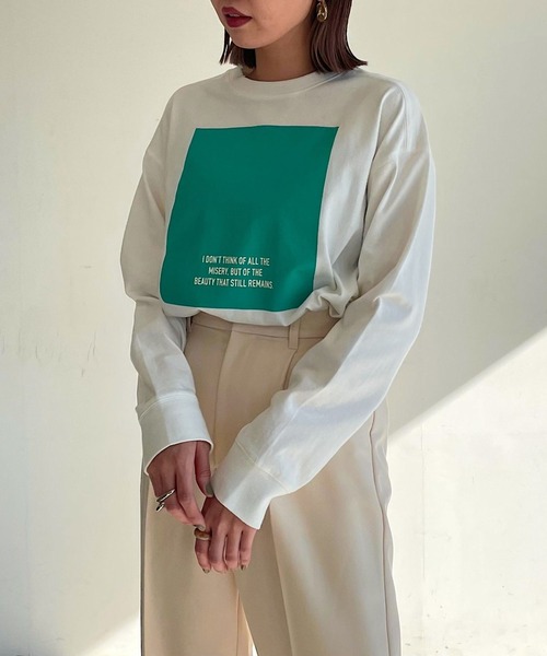 PAGEBOY(ページボーイ)の「カラフルBOXロンT(Tシャツ/カットソー・レディース・ブラック/パープル/オフホワイト・FREE)」の2枚目の写真