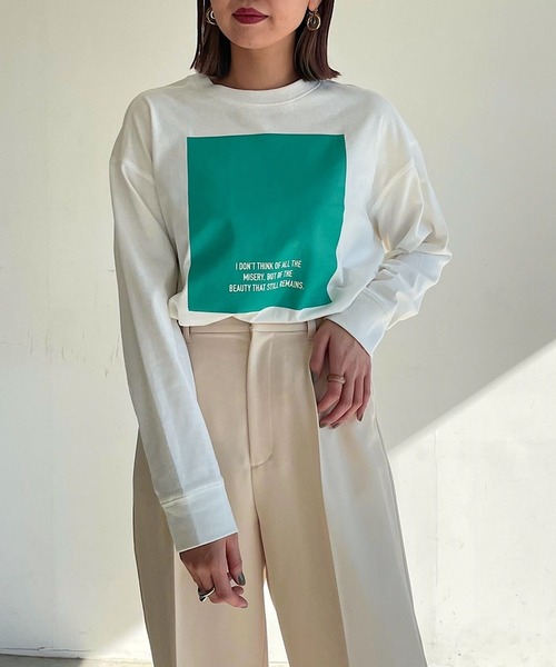 PAGEBOY(ページボーイ)の「カラフルBOXロンT(Tシャツ/カットソー・レディース・ブラック/パープル/オフホワイト・FREE)」の4枚目の写真