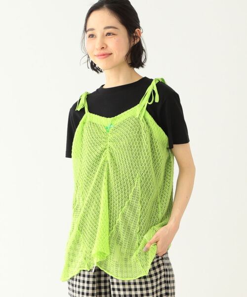 BEAMS BOY(ビームスボーイ)の「BEAMS BOY / リボン ニット キャミソール(キャミソール・レディース・アイボリー/ライム/ラベンダー・ONE SIZE)」の2枚目の写真