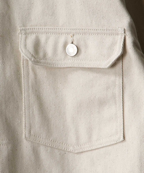 SITRY（シトリー）の「ファーストタイプ ワイドデニムジャケット（デニムジャケット・メンズ・ネイビー/オフホワイト/サックスブルー・M/L）」の10枚目の写真