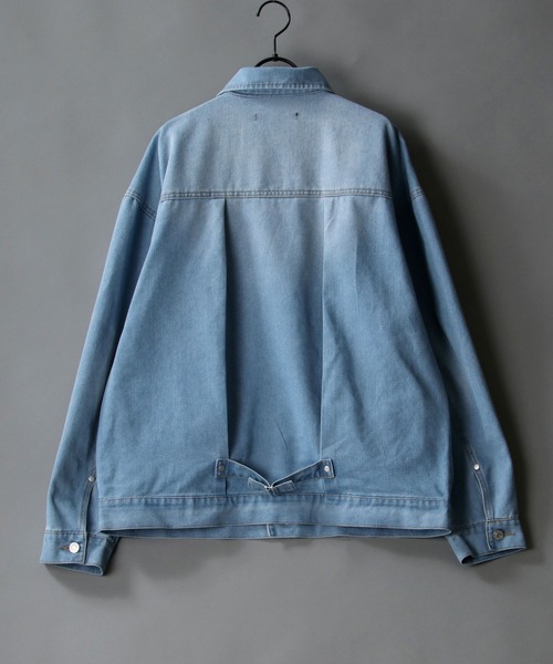 SITRY（シトリー）の「ファーストタイプ ワイドデニムジャケット（デニムジャケット・メンズ・ネイビー/オフホワイト/サックスブルー・M/L）」の18枚目の写真