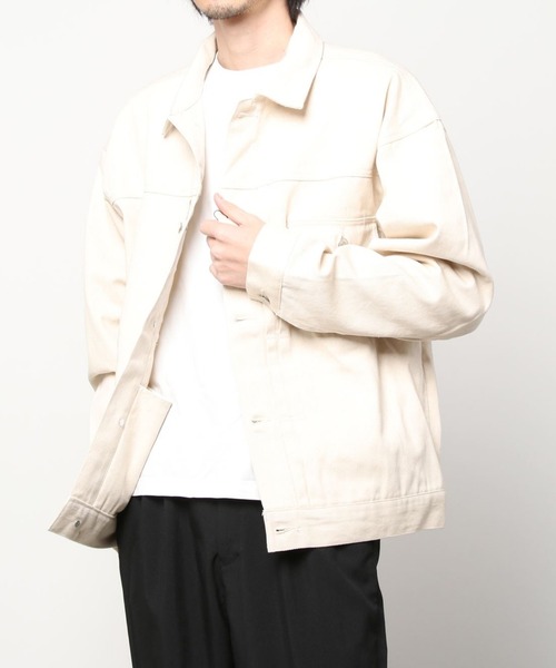 SITRY（シトリー）の「ファーストタイプ ワイドデニムジャケット（デニムジャケット・メンズ・ネイビー/オフホワイト/サックスブルー・M/L）」の11枚目の写真