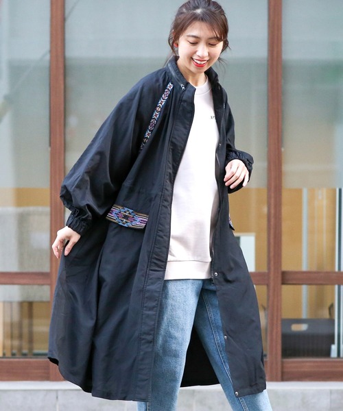 チチカカ（チチカカ）の「ナイロンテントコート（その他アウター・レディース・カーキ/ブラック・FREE）」の2枚目の写真