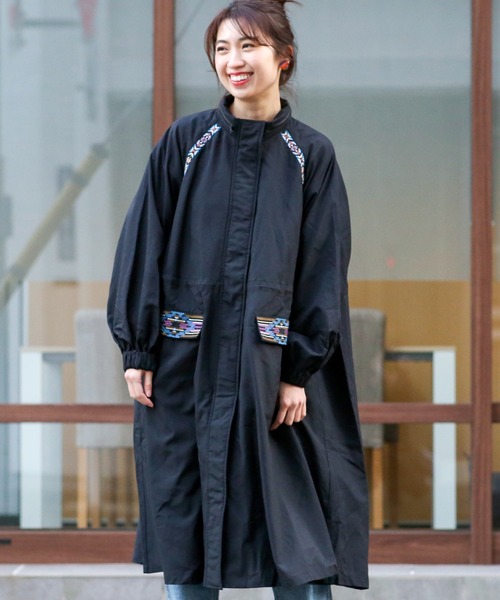 チチカカ（チチカカ）の「ナイロンテントコート（その他アウター・レディース・カーキ/ブラック・FREE）」の4枚目の写真