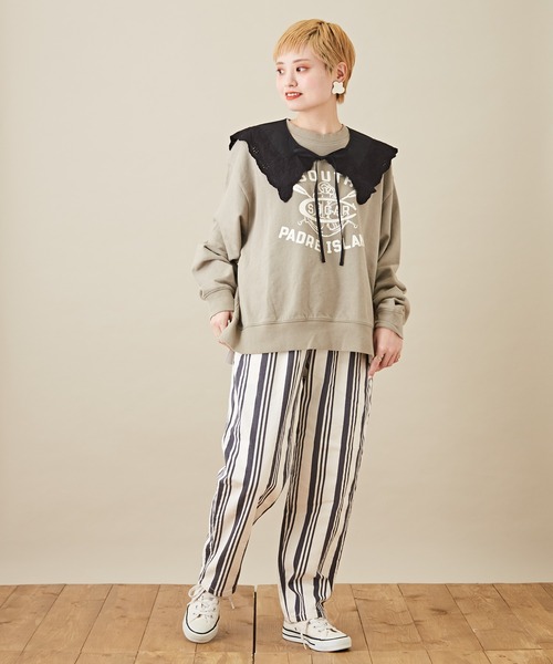 CUBE SUGAR（キューブシュガー）の「タイプライタークロス レース セーラー 付け襟（付け襟・レディース・ホワイト/ブラック・M）」の5枚目の写真