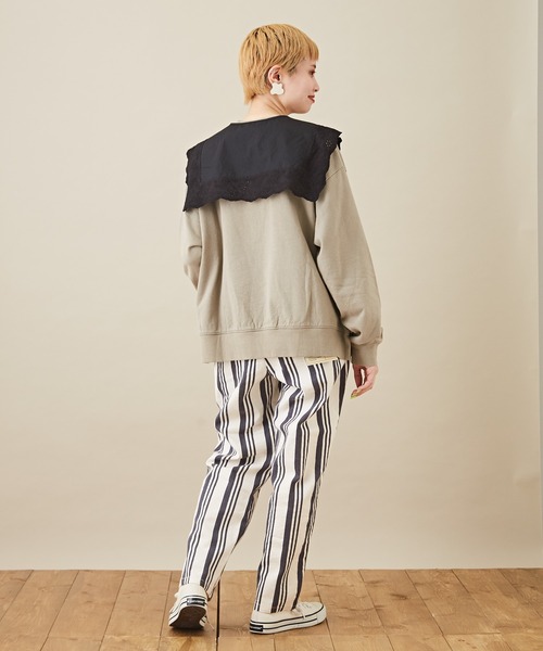 CUBE SUGAR（キューブシュガー）の「タイプライタークロス レース セーラー 付け襟（付け襟・レディース・ホワイト/ブラック・M）」の3枚目の写真