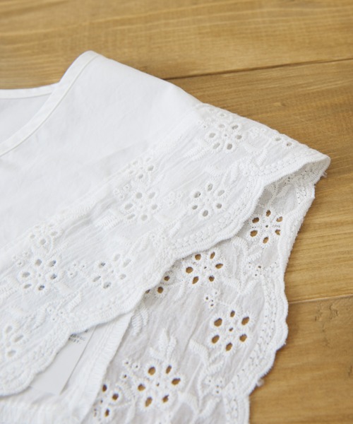 CUBE SUGAR（キューブシュガー）の「タイプライタークロス レース セーラー 付け襟（付け襟・レディース・ホワイト/ブラック・M）」の10枚目の写真