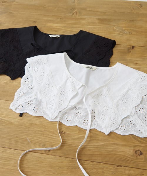 CUBE SUGAR（キューブシュガー）の「タイプライタークロス レース セーラー 付け襟（付け襟・レディース・ホワイト/ブラック・M）」の16枚目の写真