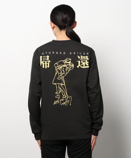 AVIREX（アヴィレックス）の「リターンド セーラー ロングスリーブ Tシャツ/ RETURNED SAILOR LONG SLEEVE T-SHIRT（Tシャツ/カットソー・レディース・ライトピンク/カーキ/オフホワイト/ブラック/ライトグレー・LARGE/MEDIUM/X-LARGE）」の8枚目の写真