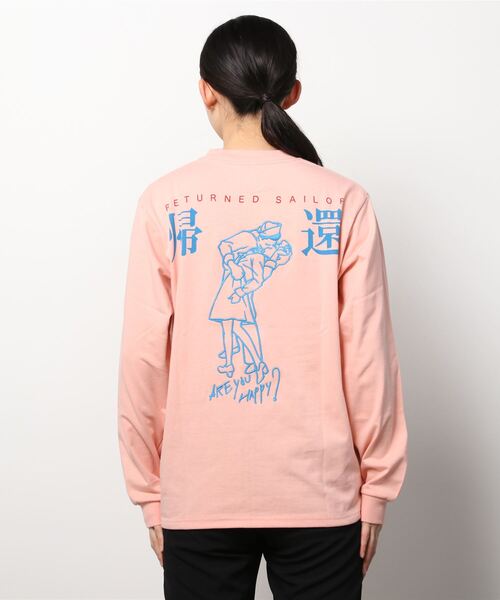 AVIREX（アヴィレックス）の「リターンド セーラー ロングスリーブ Tシャツ/ RETURNED SAILOR LONG SLEEVE T-SHIRT（Tシャツ/カットソー・レディース・ライトピンク/カーキ/オフホワイト/ブラック/ライトグレー・LARGE/MEDIUM/X-LARGE）」の7枚目の写真