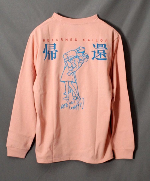 AVIREX（アヴィレックス）の「リターンド セーラー ロングスリーブ Tシャツ/ RETURNED SAILOR LONG SLEEVE T-SHIRT（Tシャツ/カットソー・レディース・ライトピンク/カーキ/オフホワイト/ブラック/ライトグレー・LARGE/MEDIUM/X-LARGE）」の5枚目の写真
