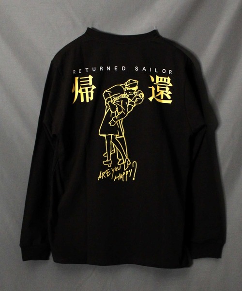 AVIREX（アヴィレックス）の「リターンド セーラー ロングスリーブ Tシャツ/ RETURNED SAILOR LONG SLEEVE T-SHIRT（Tシャツ/カットソー・レディース・ライトピンク/カーキ/オフホワイト/ブラック/ライトグレー・LARGE/MEDIUM/X-LARGE）」の2枚目の写真