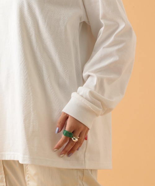 AVIREX（アヴィレックス）の「リターンド セーラー ロングスリーブ Tシャツ/ RETURNED SAILOR LONG SLEEVE T-SHIRT（Tシャツ/カットソー・レディース・ライトピンク/カーキ/オフホワイト/ブラック/ライトグレー・LARGE/MEDIUM/X-LARGE）」の12枚目の写真