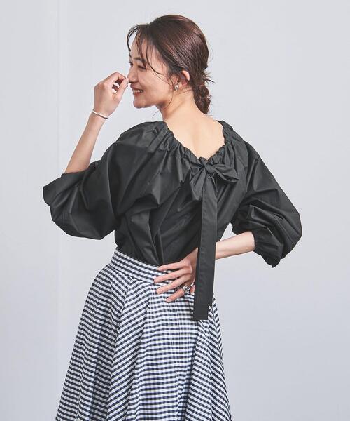 VONDEL(フォンデル)の「<VONDEL(フォンデル)>バックリボン ブラウス(シャツ/ブラウス・レディース・ブラック/オフホワイト・36)」の8枚目の写真