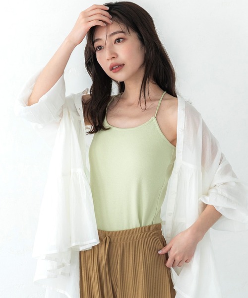 coca（coca）（コカ）の「カップ付きキャミソール（キャミソール・レディース・ホワイト/ブラック/ベージュ/ライトグリーン/アイボリー・S/M/L）」の5枚目の写真