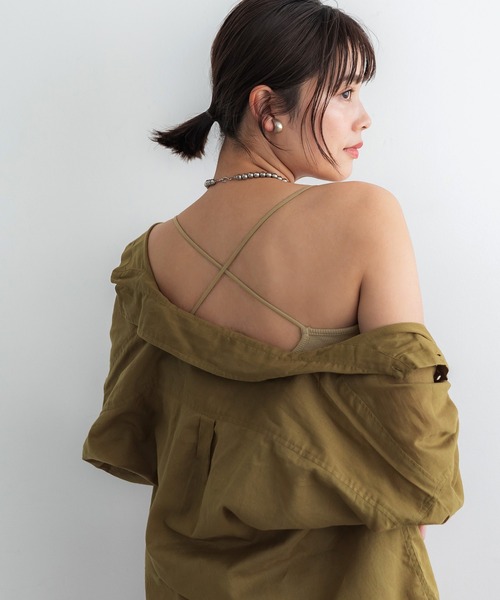 coca（coca）（コカ）の「カップ付きキャミソール（キャミソール・レディース・ホワイト/ブラック/ベージュ/ライトグリーン/アイボリー・S/M/L）」の11枚目の写真