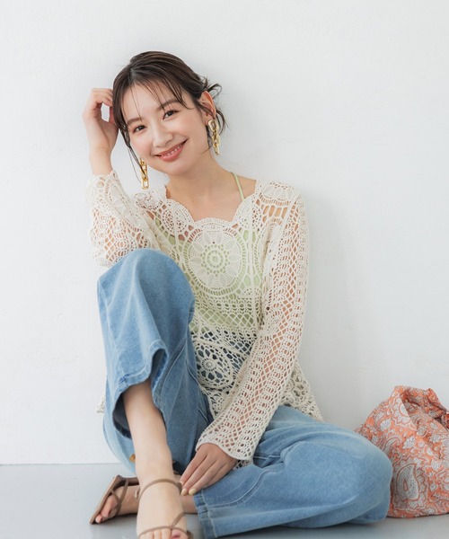 coca（coca）（コカ）の「カップ付きキャミソール（キャミソール・レディース・ホワイト/ブラック/ベージュ/ライトグリーン/アイボリー・S/M/L）」の13枚目の写真