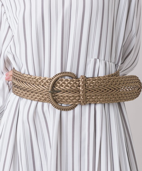 KATHARINE ROSS(キャサリンロス)の「【KATHARINE ROSS】再生革メッシュ太ベルト WEB限定(ベルト・レディース・ベージュ/ブラウン/ゴールド/キャメル・MEDIUM)」の17枚目の写真