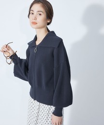 【秋にも使える】畦ニットジップカーディガン【SDGs】