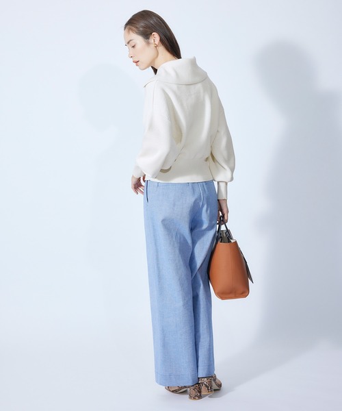 ROPE'（ロペ）の「【秋にも使える】畦ニットジップカーディガン【SDGs】（カーディガン/ボレロ・レディース・ベージュ/ネイビー/オフホワイト・38）」の22枚目の写真