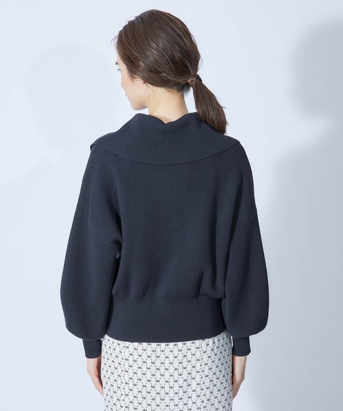 ROPE'（ロペ）の「【秋にも使える】畦ニットジップカーディガン【SDGs】（カーディガン/ボレロ・レディース・ベージュ/ネイビー/オフホワイト・38）」の11枚目の写真