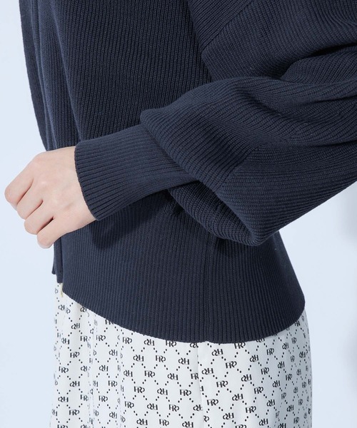 ROPE'（ロペ）の「【秋にも使える】畦ニットジップカーディガン【SDGs】（カーディガン/ボレロ・レディース・ベージュ/ネイビー/オフホワイト・38）」の17枚目の写真