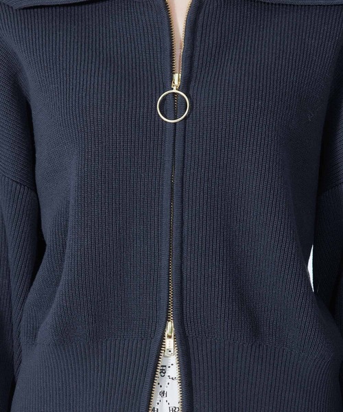 ROPE'（ロペ）の「【秋にも使える】畦ニットジップカーディガン【SDGs】（カーディガン/ボレロ・レディース・ベージュ/ネイビー/オフホワイト・38）」の20枚目の写真