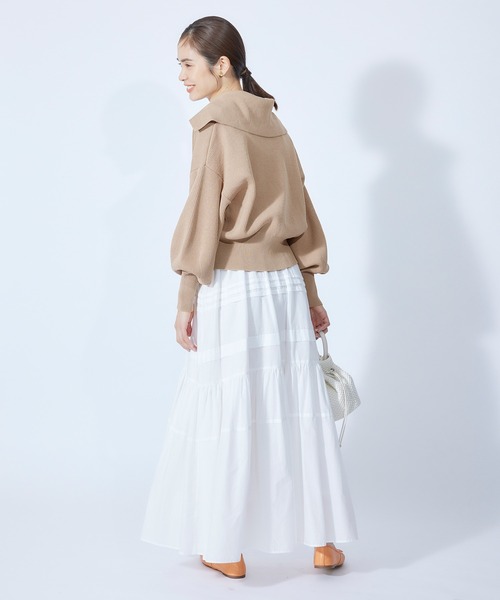 ROPE'（ロペ）の「【秋にも使える】畦ニットジップカーディガン【SDGs】（カーディガン/ボレロ・レディース・ベージュ/ネイビー/オフホワイト・38）」の6枚目の写真