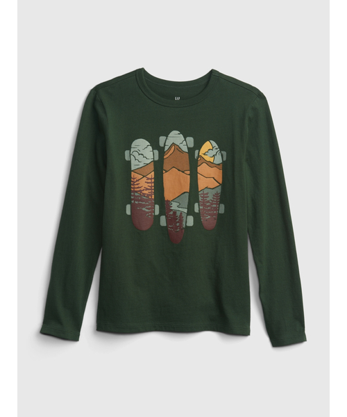 GAP（ギャップ）の「オーガニックコットン100% グラフィック Tシャツ (キッズ)（Tシャツ/カットソー・キッズ・イエロー/グリーン/ブラック系その他/レッド系その他/ワイン・S/M/L/XL/XXL/XS）」の3枚目の写真