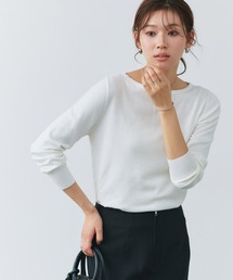 シルクタッチウォッシャブルニット ボートネック