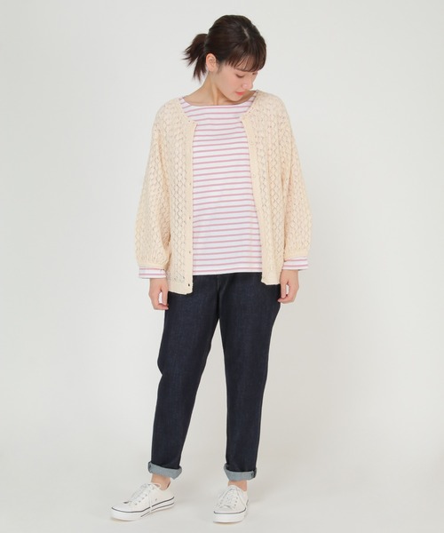LBC（エルビーシー）の「透かし編みカーデプルオーバー（ニット/セーター・レディース・ホワイト/ベージュ・M）」の8枚目の写真