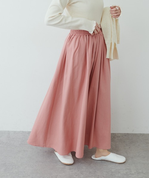 PUAL CE CIN(ピュアルセシン)の「【WEB限定】コットンリネンフレアスカート(スカート・レディース・ブラック/オレンジ/サンドベージュ/モカ/ナチュラル・FREE)」の5枚目の写真