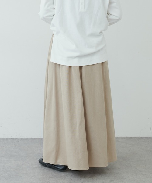 PUAL CE CIN(ピュアルセシン)の「【WEB限定】コットンリネンフレアスカート(スカート・レディース・ブラック/オレンジ/サンドベージュ/モカ/ナチュラル・FREE)」の10枚目の写真